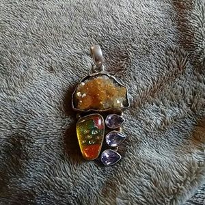 Large multi stone pendant